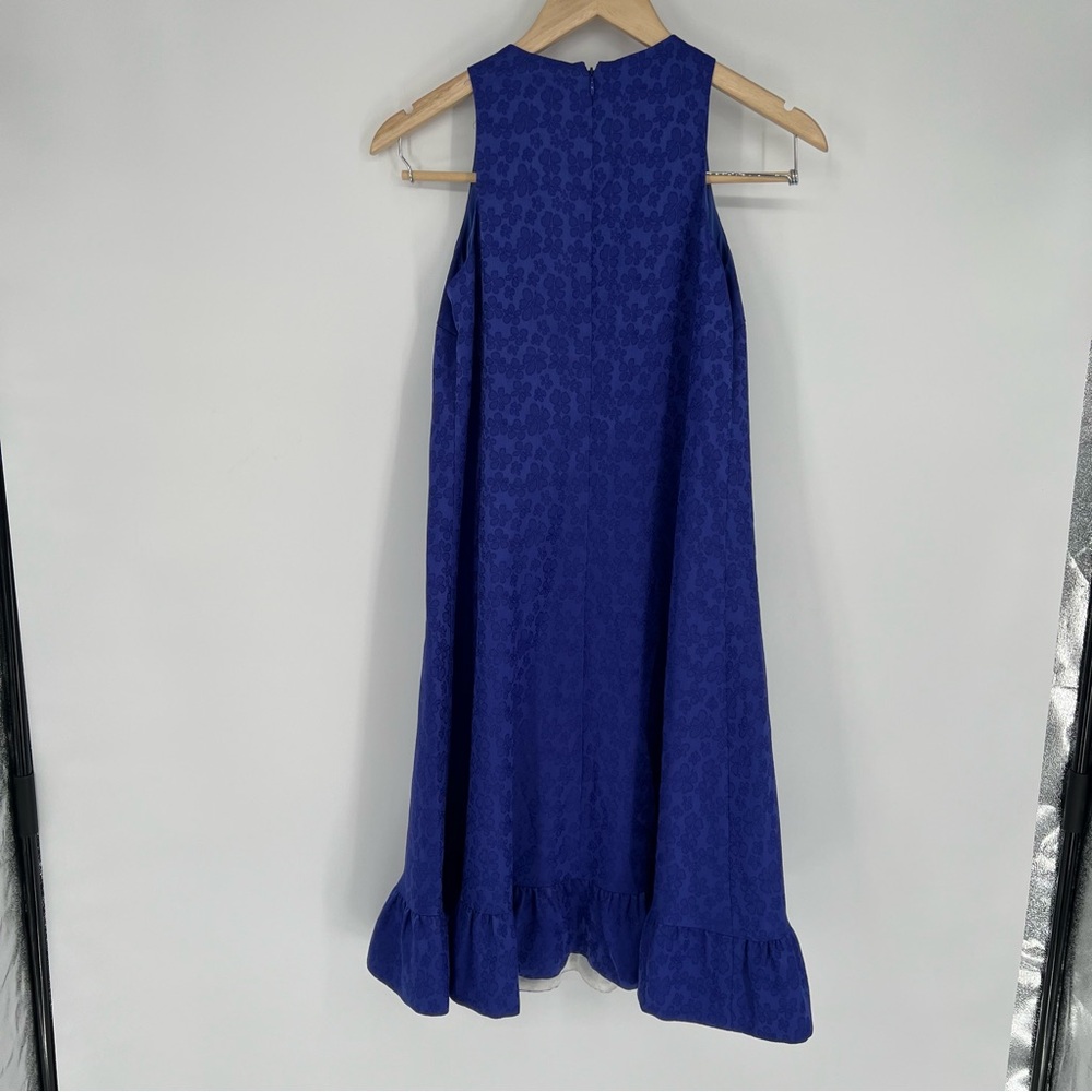 NWT Abbey Glass Lydia Dress Sleeveless Trapeze Jacquard Swing Electric Blue S - Picture 10 of 16